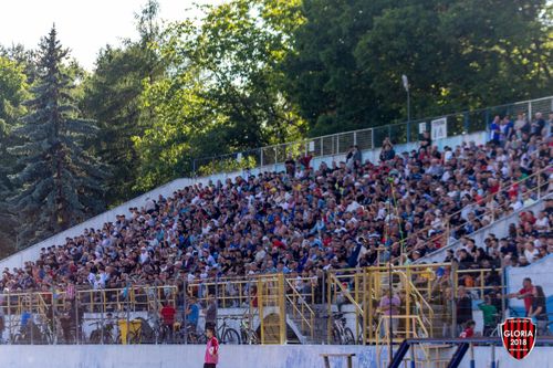 Imagini spectaculoase la Bistriţa, Stadionul „Jean Pădureanu” a fost plin. Poze: Facebook, @CS Gloria 2018 Bistrița-Năsăud