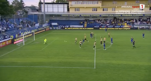 Golul validat de VAR din Unirea Slobozia - Voluntari (foto: captură Prima Sport)