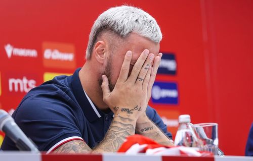 Marko Arnautovic a fost prezentat de Steaua Roșie Belgrad. Foto: Instagram, @crvenazvezdafk