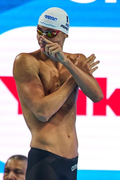 David Popovici, în seriile probei de 100 de metri liber FOTO Raed Krishan/GOLAZO.ro