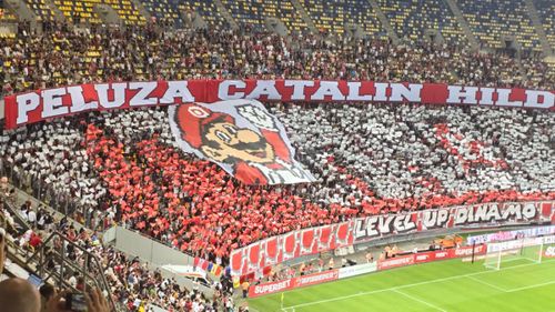 Scenografie a fanilor lui Dinamo (foto: Theodor Jumătate/GOLAZO.ro)