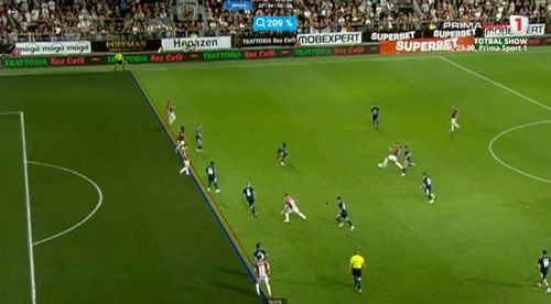 Antoine Baroan, primul gol în Rapid - FC Botoșani (FOTO: captură Prima Sport 1)