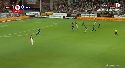 Antoine Baroan, al doilea gol în Rapid - FC Botoșani (FOTO: captură Prima Sport 1)