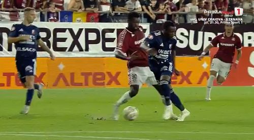 Antoine Baroan, al doilea gol în Rapid - FC Botoșani (FOTO: captură Prima Sport 1)