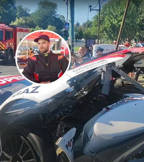 Fiul lui Mihai Leu,  accident violent    VIDEO.  Unchiul pilotului, detalii despre impact:   „Mi-a fost teamă,  dar Marco e în afara oricărui pericol”