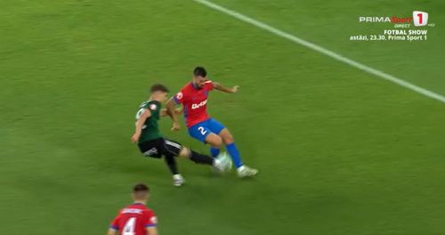 Raul Rotund, gol în FCSB - Unirea Slobozia (FOTO: captură Prima Sport 1)