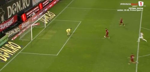 Louis Munteanu și Antonio Bosec, ratare uriașă în CFR Cluj - FC Botoșani 3-3 (FOTO: captură Prima Sport 1)