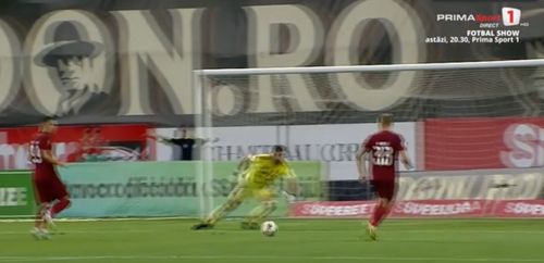 Louis Munteanu și Antonio Bosec, ratare uriașă în CFR Cluj - FC Botoșani 3-3 (FOTO: captură Prima Sport 1)