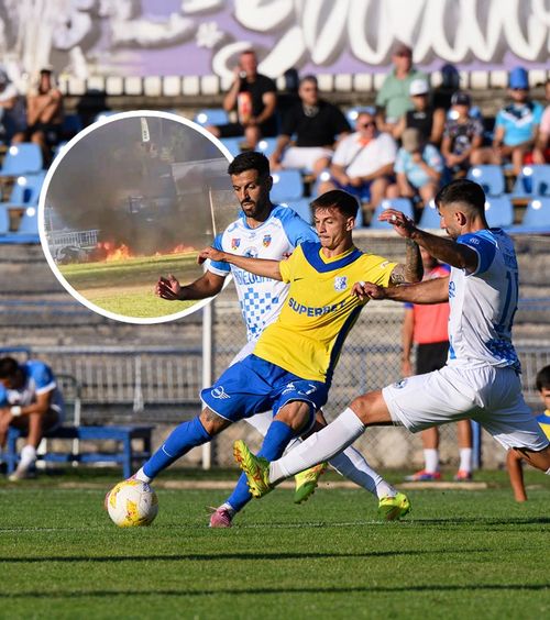 Au ars tot!  Fanii n-au suportat   eliminarea din Cupa României  și au dat foc bannerelor și steagurilor cu care veniseră la stadion
