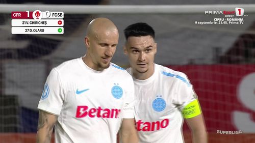 CFR - FCSB, Chiriches schimbat in minutul 29. Captura Prima Sport (3).jpg