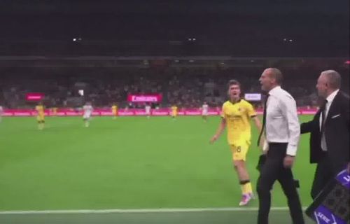 Ieșirea nervoasă a lui Allegri din meciul Milan - Bologna 1-0. Foto: Captură, „X”, @Matt_Santangelo