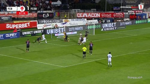 Golul marcat de Kovtalyuk în meciul Botoșani - FCSB. Foto: Captură, Prima Sport