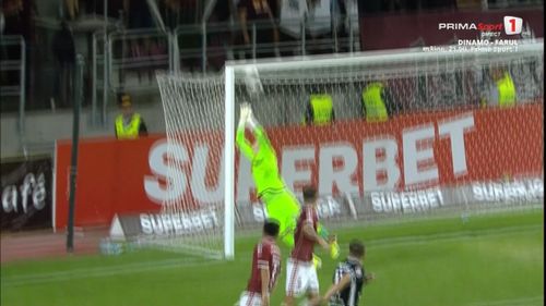 Golul lui Buș din meciul Rapid - Hermannstadt 1-2. Foto: Captură, Prima Sport
