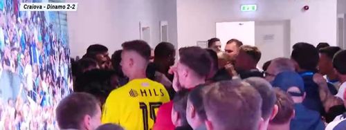Altercație pe tunel după U Craiova - Dinamo 2-2 (FOTO: captură Digi Sport)
