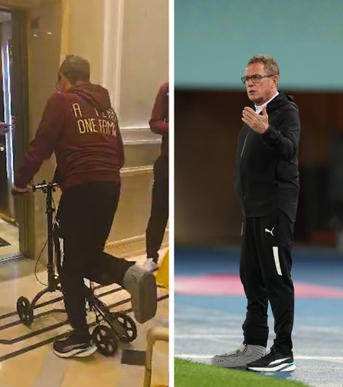 Cu bicicletă specială și la hotel   Austriecii au sosit la Marriott. Selecționerul Rangnick, protejat după   operațiile suferite la gleznă