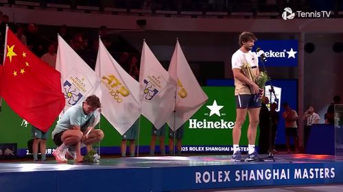 Ceremonia de premiere de la Shanghai Masters. Foto: Captură „X”, @TennisTV