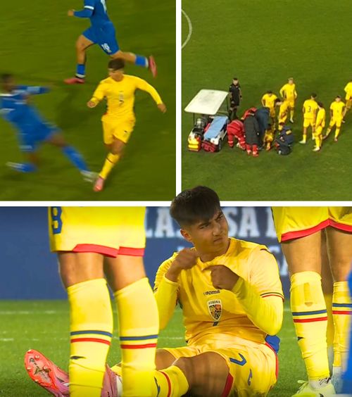 Panică la Dinamo    FOTO.    Musi,  schimbat la naționala U21 după o intrare inconștientă! Primele detalii despre starea jucătorului