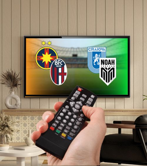 Cine transmite la TV  Unde se văd partidele   FCSB - Bologna  și   U Craiova - Noah  din Europa și Conference League