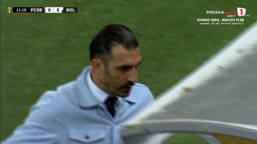 Al doilea gol primit de FCSB în meciul cu Bologna. Foto: Captură, Prima Sport