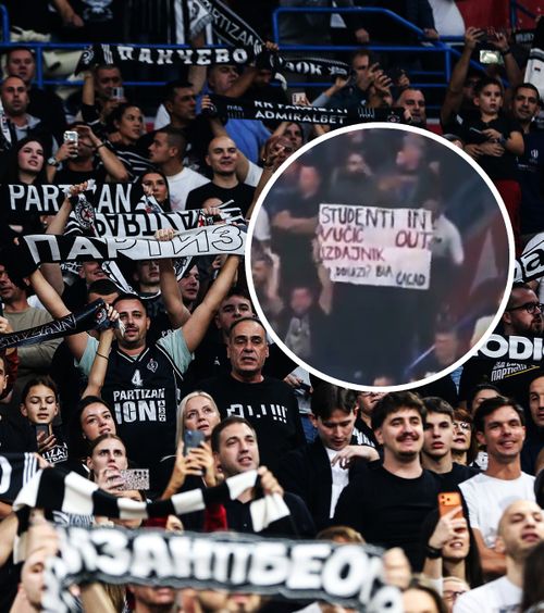 Scene violente la meciul Partizan - Paris   Un banner împotriva președintelui Serbiei a creat   haos în tribune