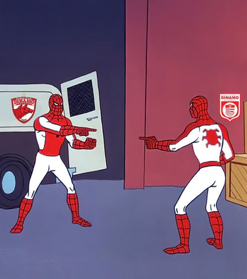 Dialog amuzant     Ce au postat  FC Dinamo și CS Dinamo înaintea duelului inedit din Cupă: „Peter Parker va marca!”