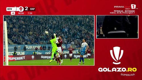 U Craiova - Rapid, penalty pentru gazde in prelungiri. Captura Prima Sport (8).jpg