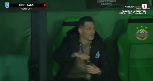 Mirel Rădoi, eliminat în Rapid Viena - Universitatea Craiova FOTO Captură video Prima Sport 1