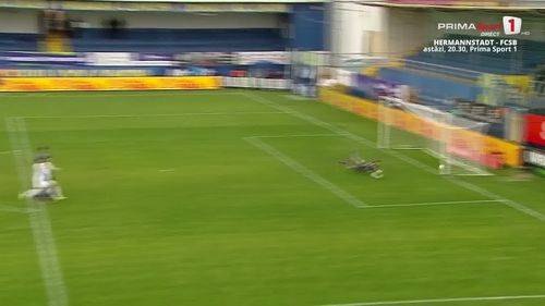 Golul marcat de Andrei Cordea în partida Unirea Slobozia - CFR Cluj. Foto: Captură, Prima Sport