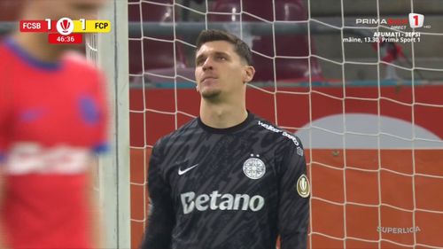 Golul marcat de Robert Sălceanu în FCSB - Petrolul Ploiești (FOTO: Capturi - Prima Sport)