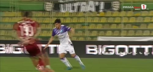 Florin Borța, gol în FC Argeș - CFR Cluj 2-2, în Cupa României (FOTO: captură Prima Sport 1)