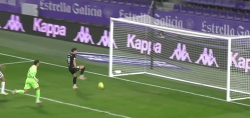 Golul lui Ianis Stoica din partida Valladolid - Estrela Amadora 2-3. Foto: Captură YouTube, @realvalladolid