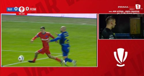 Eliminarea lui Daniel Șerbănică în Unirea Slobozia - FCSB (FOTO: Captură - Prima Sport)