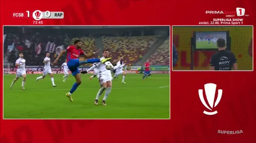 Primul penalty dictat de Istvan Kovacs în meciul FCSB - Rapid. Foto: Captură Prima Sport