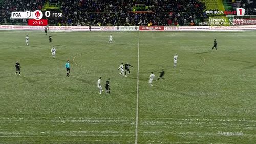 Golul marcat de Yanis Pîrvu în partida FC Argeș - FCSB, în runda #22 din Superliga. Foto: Captură, Prima Sport