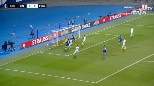 Primul gol marcat de Dinamo Zagreb în partida cu FCSB. Foto: Captură Prima Sport