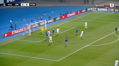 Primul gol marcat de Dinamo Zagreb în partida cu FCSB. Foto: Captură Prima Sport