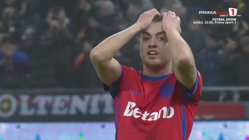 Mihai Toma, ratare incredibilă în meciul FCSB - CFR. Foto: Captură, Prima Sport