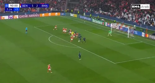 Golul marcat de Anatoliy Trubin în Benfica - Real Madrid. FOTO: captură RM4 Arab