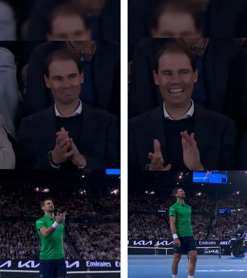 „Vrei să joci, Rafa?”     FOTO:  Moment fabulos în timpul   finalei de la Australian Open!  Nadal nu s-a putut abține, tribuna a izbucnit în aplauze 