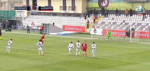 Primul gol marcat de Denis Drăguș în meciul Keciorengucu - Gaziantep. Foto: Captură: X/A Spor