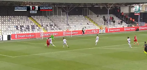 Al doilea gol marcat de Denis Drăguș în Keciorengucu - Gaziantep. Foto: captură X/A Spor