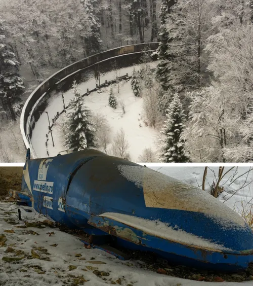 Vrem medalii, dar n-avem infrastructură    FOTO+VIDEO.  Pista de bob de la Sinaia arată ca după război.   Ruina unui vis olimpic,  în pragul JO de la Milano-Cortina