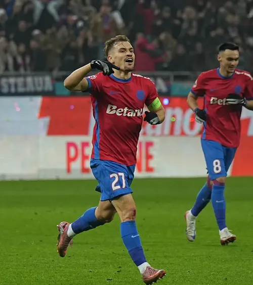 Olaru, golul sezonului    VIDEO.   Căpitanul FCSB,   premiat de UEFA!  Cea mai frumoasă reușită din Europa League