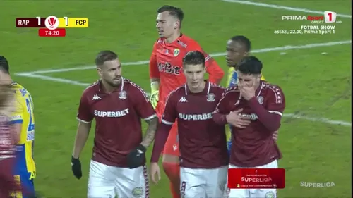 Pașcanu, lovit în fața de Franjo Prce. Foto: Captură, Prima Sport