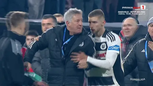 Bergodi a sărit la bătaie la finalul partidei / foto: capturi Prima Sport