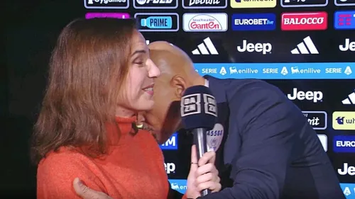 Luciano Spalletti a sărutat-o pe umăr pe jurnalist DAZN, Federica Zille