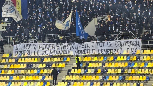Banner al fanilor olteni la Dinamo - Universitatea Craiova (FOTO: Theodor Jumătate / GOLAZO.ro)