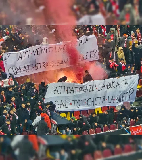 „Musi, hai să înjurăm Steaua”  Insulte și bannere la -3 grade. Cum a fost   atmosfera pe Arena Națională  luni seară la Dinamo - Craiova