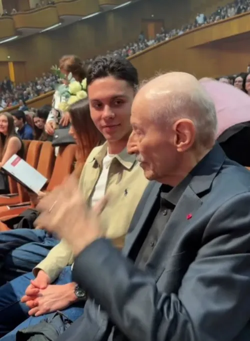 Victor Rebengiuc și David Popovici, la Gala Internațională de Balet Balanchine’s Legacy (captură foto Facebook/Amalia Enache)