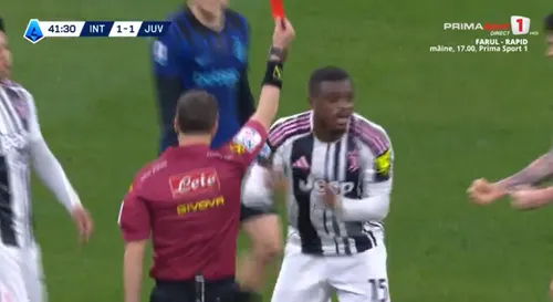 Inter - Juventus. Kalulu, eliminat pentru un fault inexistent. Foto - captură Prima Sport (1).jpg